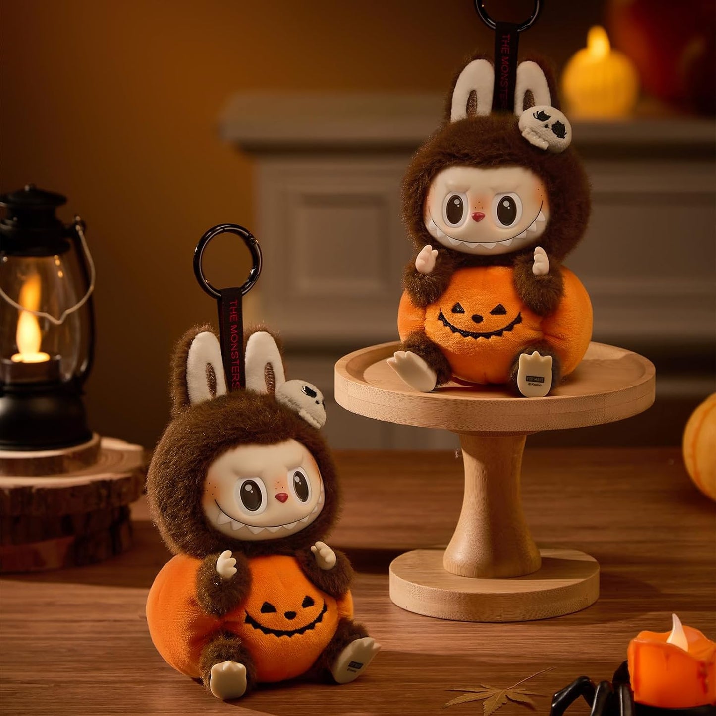 Pop Mart Labubu The Monsters Happy Halloween Party Series-Sitting Pumpkin Vinyl Plush Pendant (Original)