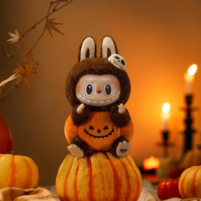 Pop Mart Labubu The Monsters Happy Halloween Party Series-Sitting Pumpkin Vinyl Plush Pendant (Original)